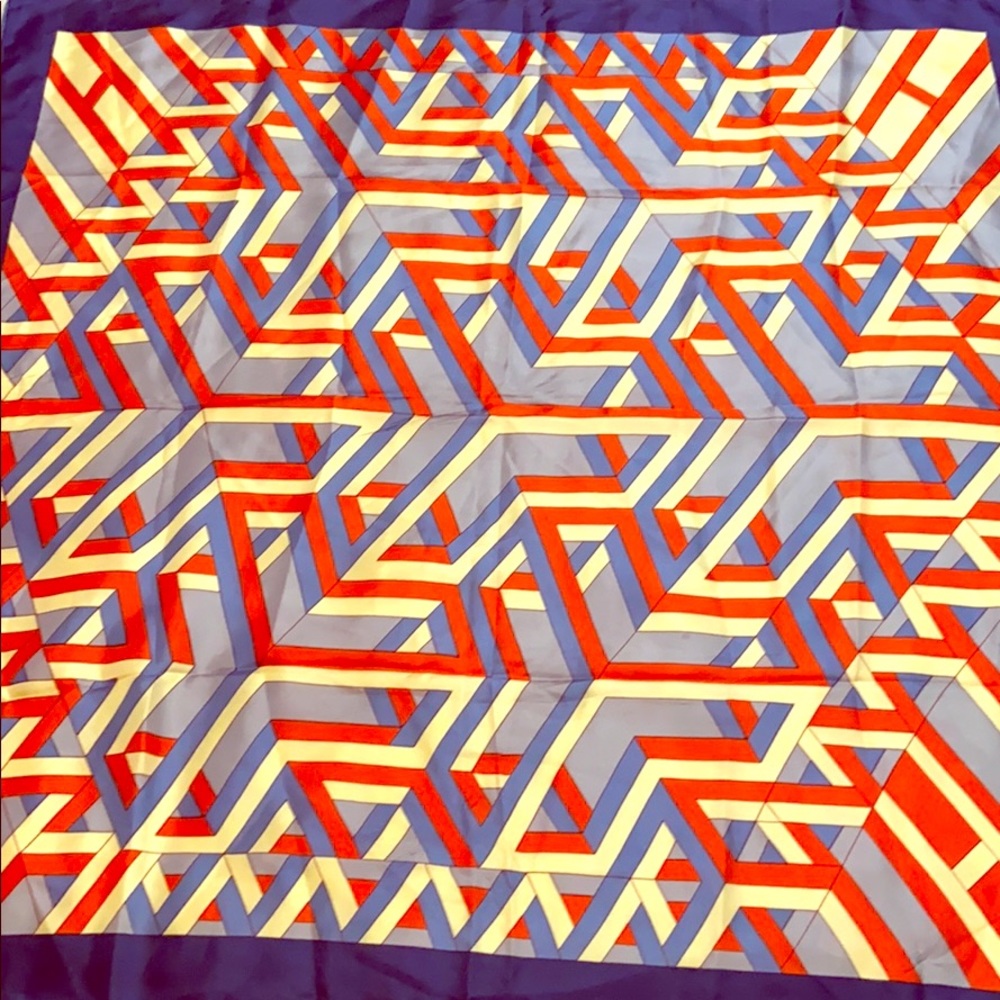100% Silk Geometric Scarf